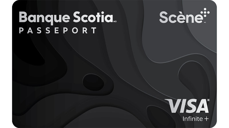 Carte Carte Visa Infinite + Passeport Banque ScotiaMC avec les logos Banque Scotia et Visa Infinite +.